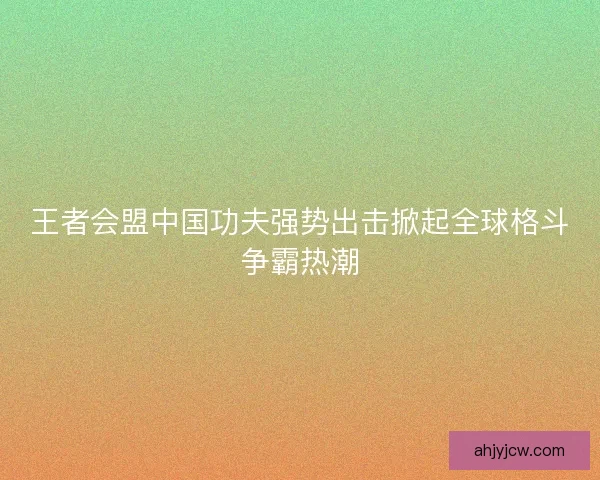 王者会盟中国功夫强势出击掀起全球格斗争霸热潮